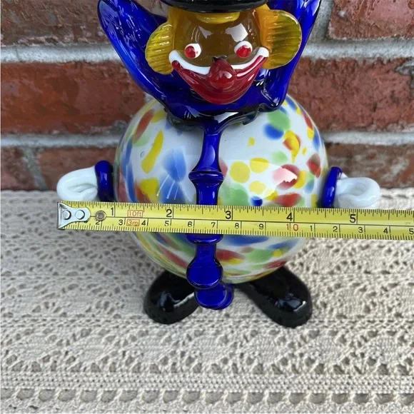 Vintage Art Glass Clown Figurine Taper Candle Holder - Picture 14 of 15
